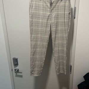 Bershka Men's Black and White Checkered Pants
